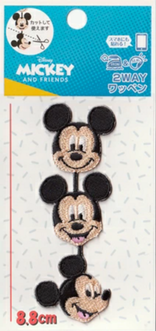 디즈니 미키 자수 와펜 2way 와펜 3p
