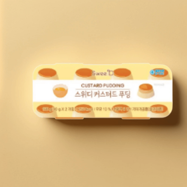 풍림푸드 스위디 커스터드 푸딩 디저트 90g x 2개 2팩 부드러운, 180g
