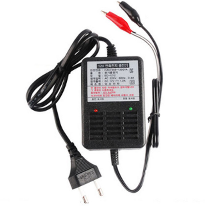 이오전자 연축전지전용 12V 1.2A 배터리 자동충전기 EO-1212, 1개, 9.5cm