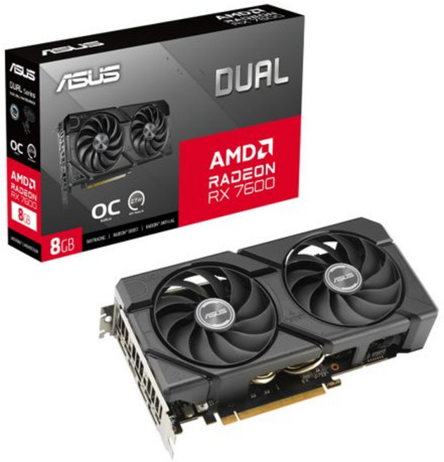 ASUS 듀얼 라데온 RX 9060 XT 16GB GDDR6 그래픽 카드(PCIe 5.0 HDMI 2.1b 디스플레이포트 2.1a 2.5 슬롯 디자인 축류 팬 0dB 기술