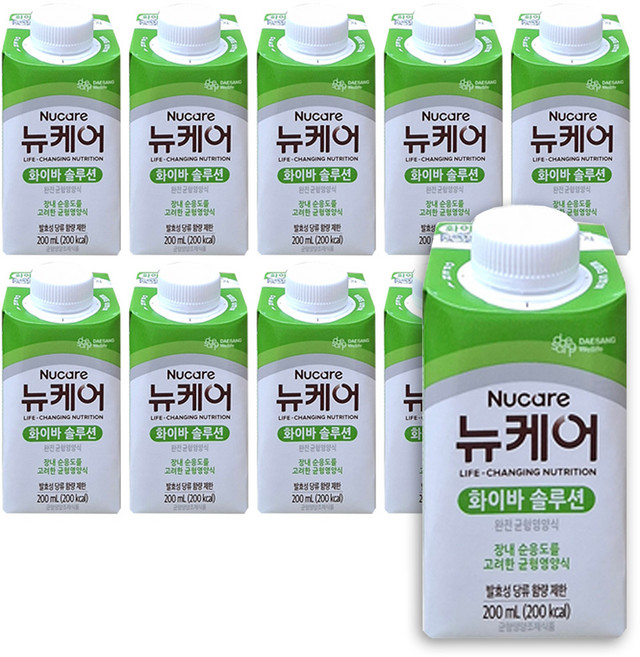 뉴케어 화이바솔루션 장내 순응도를 고려한 균형영양식, 200ml, 10개