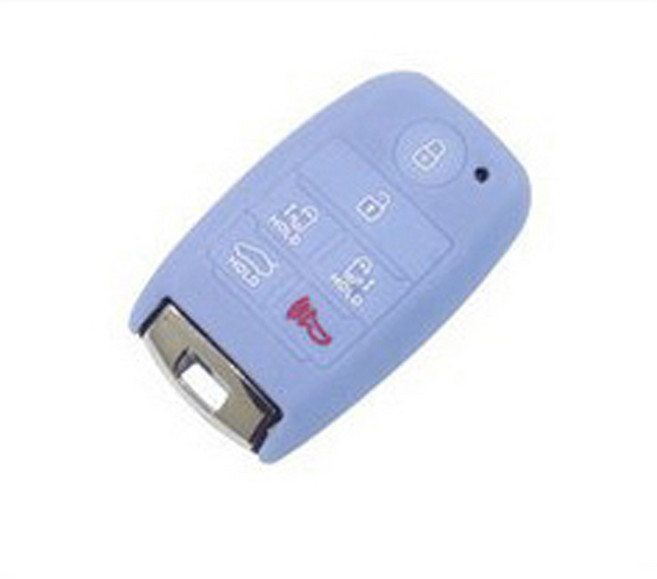 기아 호환 실리콘 키케이스, 스마트6버튼, 스카이블루, .