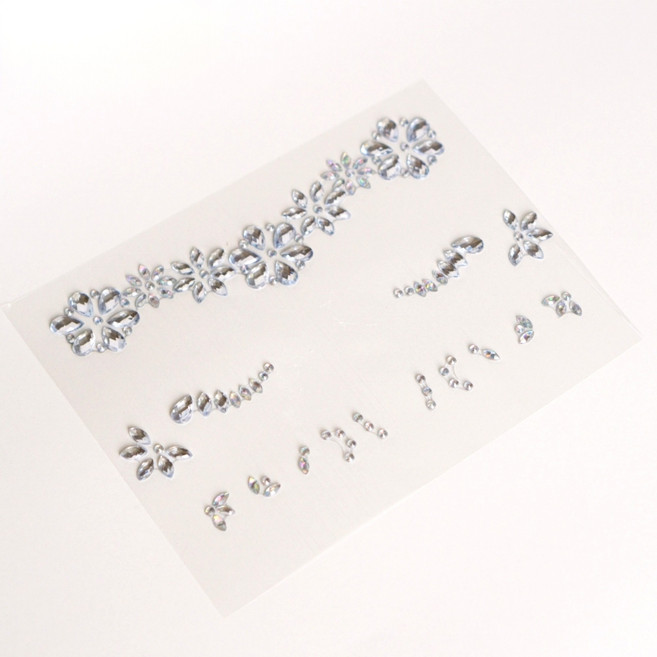 (당일출고) 빅토리아조이 페이스 선셋 눈썹 네일 페스티벌 큐빅 스티커 15종, 1개, 옵션11_Garden Silver