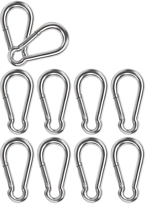 카라비너 SUS304 스텐 비너 등산용, 10개, 은색