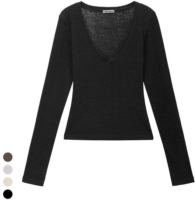 [콘치웨어] 딥 브이넥 롱 슬리브 (4colors) 필라테스 요가