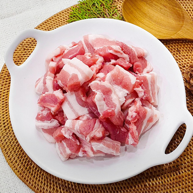 [당일출고] 한돈 삼겹살 목살 벌집삼겹살 꽃삼겹살 돼지껍데기 돼지등심 앞다리살 뒷다리살 목살 오겹살, 1개, 한돈 삼겹살 (찌개용) 300g