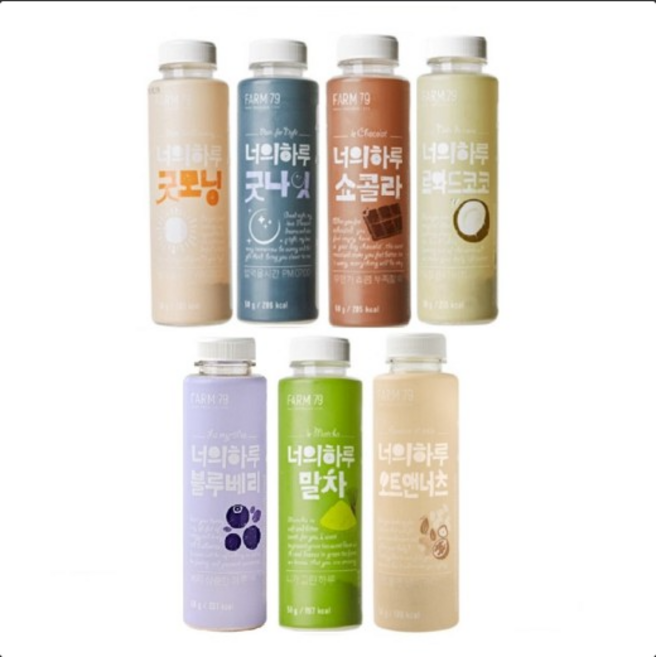 너의하루 보틀선식 7종(굿모닝 굿나잇 말차 르와드코코 쇼콜라 블루베리 오트앤너츠 각1개씩 7개묶음), 1세트