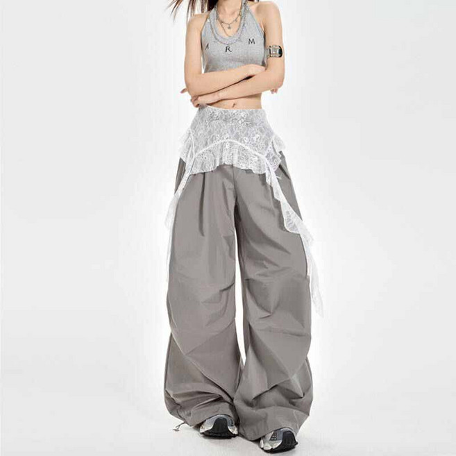 여름 여성 랩 스커트 언밸런스 레이스 레이어드 스커트 패션 여자 엉덩이 가리개 YLP