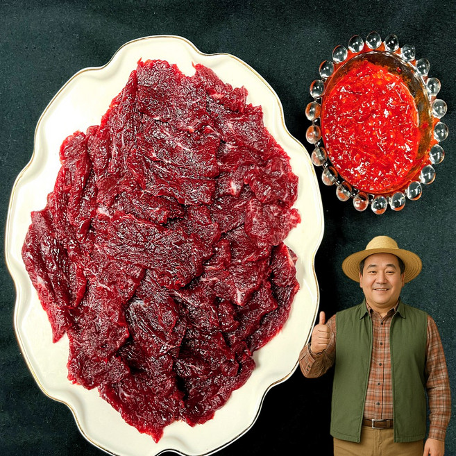 노씨고집 당일도축 한우 뭉티기 우둔살 소스포함, 1개, 120g