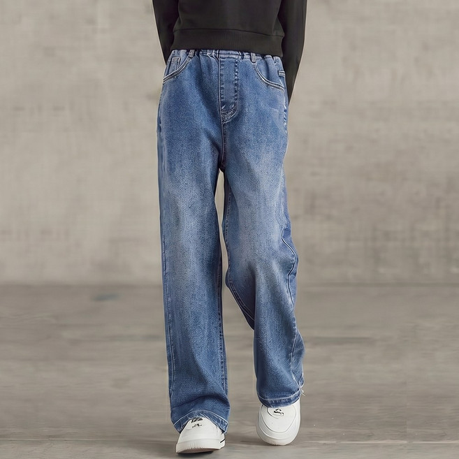 베비포 초중생 밴딩 와이드 데님 팬츠 -PE3