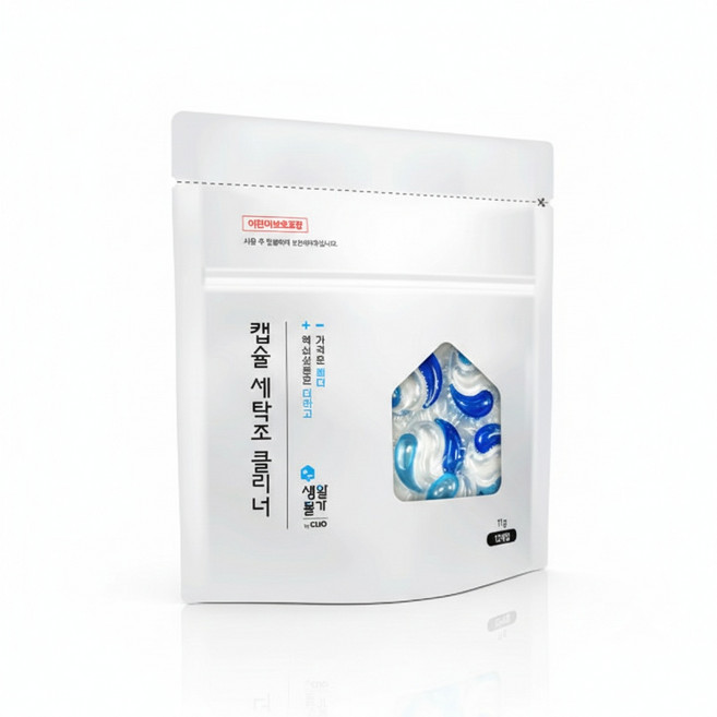 일반/드럼 겸용 세탁기 청소 크리오 생활물가 고농축 캡슐 세탁조 클리너 12입 2개 발송, 132g