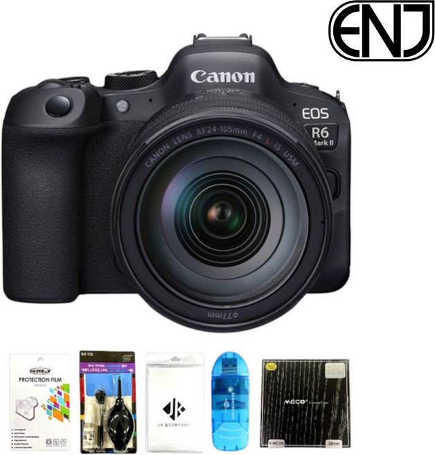 [캐논정품] EOS R6 Mark II 24-105 4-7.1 KIT 미러리스 카메라+5종 풀패키지 / ENJ, R6 Mark II 24-105 4-7.1 KIT패키지