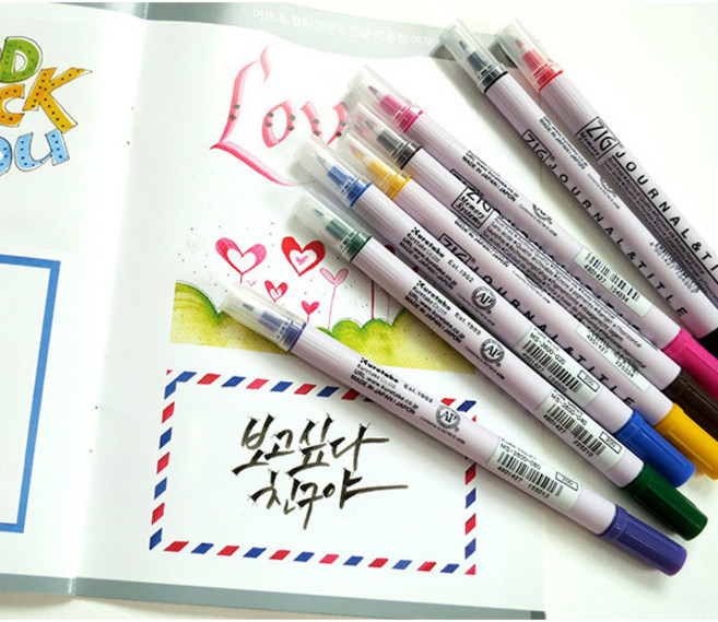 지그 캘리그라피 저널앤타이틀 마카 ZIG-MS-3600 낱색 503 Summersun, 9세트