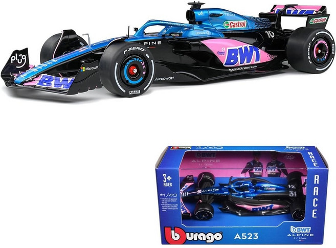 1:43 부라고 BWT 알핀 F1 피에르 가슬리 다이캐스트