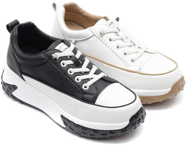 굽높이스니커즈 천연소가죽 워킹화 컴포트화z