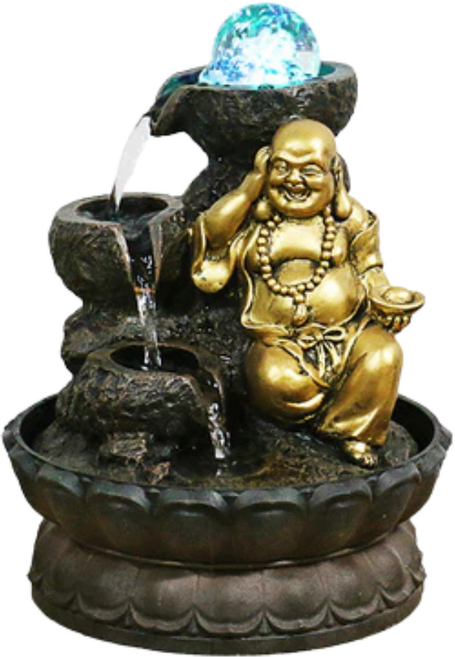 風水擺件 開店入厝送禮, 【招財風水】擺件招財彌勒佛 金色(大號)