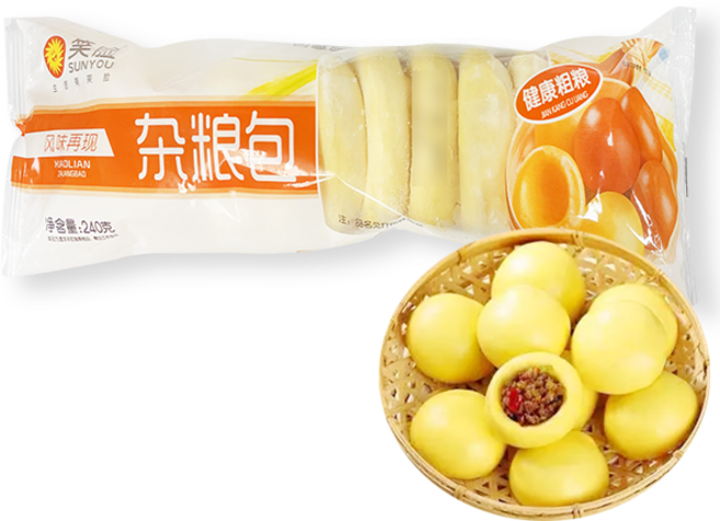 홍홍 중국식품 중국 자량보 옥수수빵 찐빵 짜량보 호빵 중국간식 잡곡빵, 1개, 240g