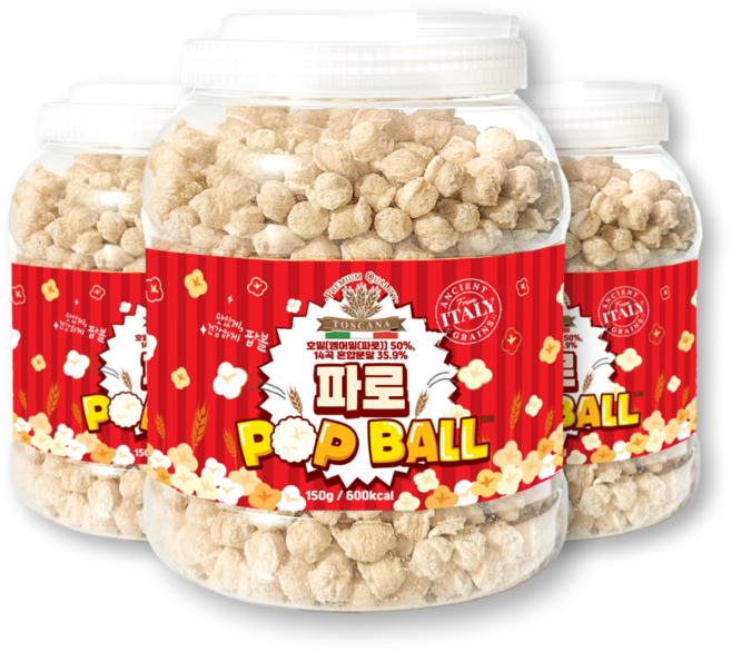고대곡물 파로 팝볼, 3개, 180g