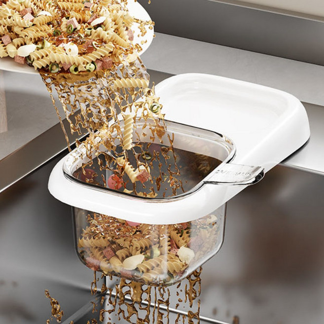 사롬사리 1+1 음식물 거름망 분리형 물빠짐 거치대, 화이트