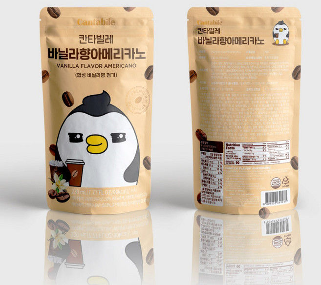 마켓큐브 칸타빌레 바닐라향 아메리카노 파우치 얼음컵 과일 편의점 커피, 10개, 230ml