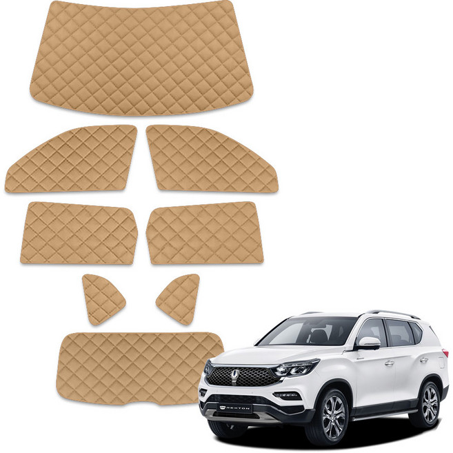 루젠 G4렉스턴 차박커튼 캠핑 암막 햇빛가리개, 1세트, 새들브라운