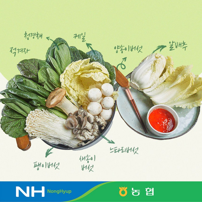 만인산농협 샤브샤브용 알배추많은 버섯채소모듬 1kg 육수포함 3~4인분, 1개