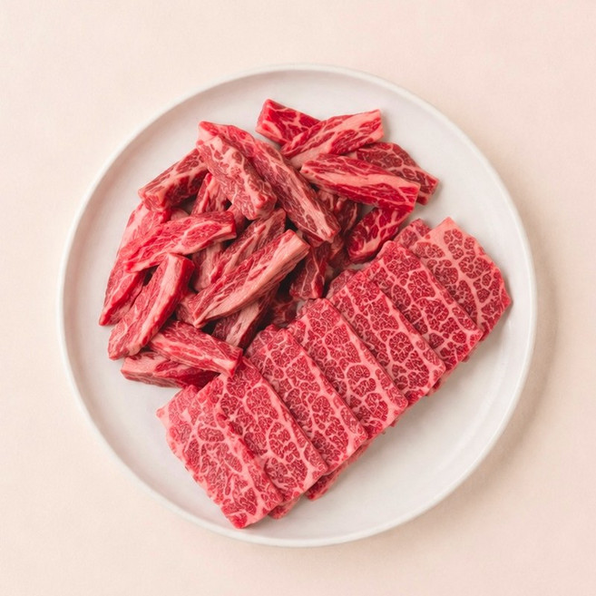 투쁠 한우모듬 갈비살 살치살 구이세트 모듬구이 마장동 프리미엄 명품한우 구이용 소고기, 400g, 3개