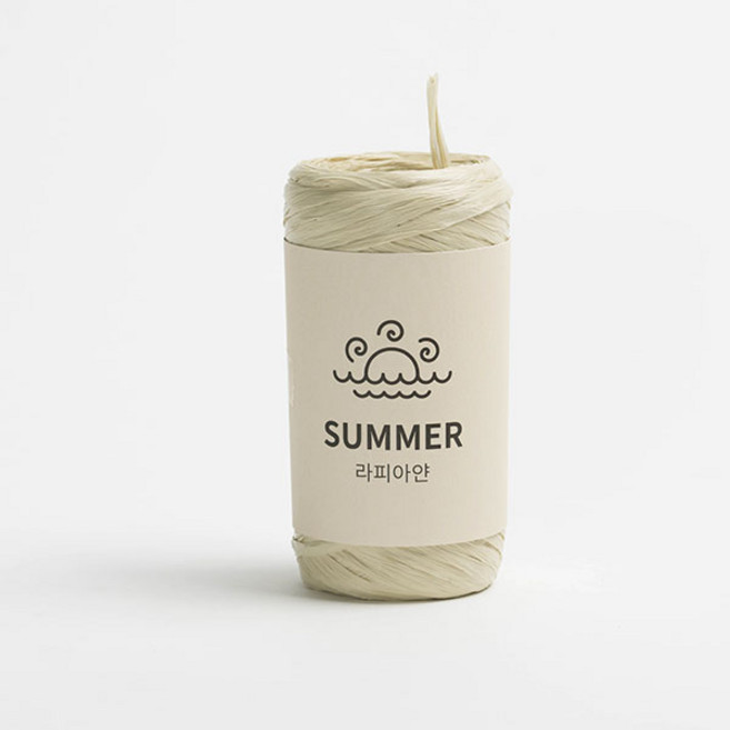 [니터스] 썸머 라피아얀 봄 여름 가방 뜨기 라피아얀 50g x 5p, 122 베이지, 5개