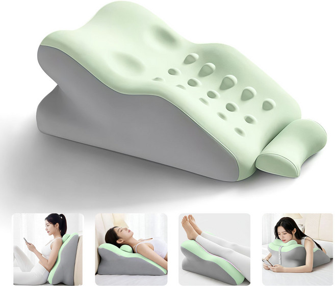 HANC 다기능 침대 등받이 쿠션 다리 목편한 베개 발쿠션, 그린믹스