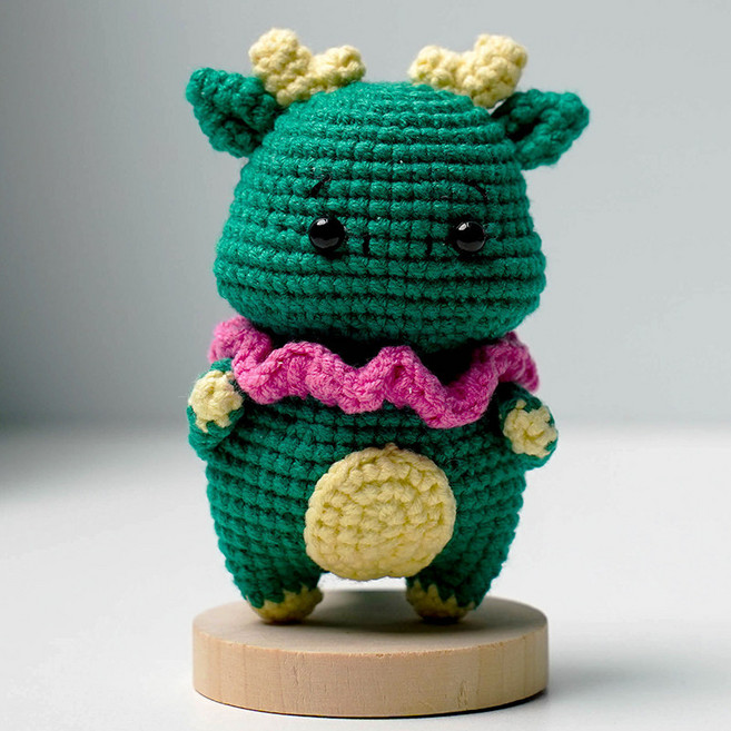 패크맨 띠별 뜨개질 키트 키링 코바늘 DIY 패키지 만들기, 용, 1개