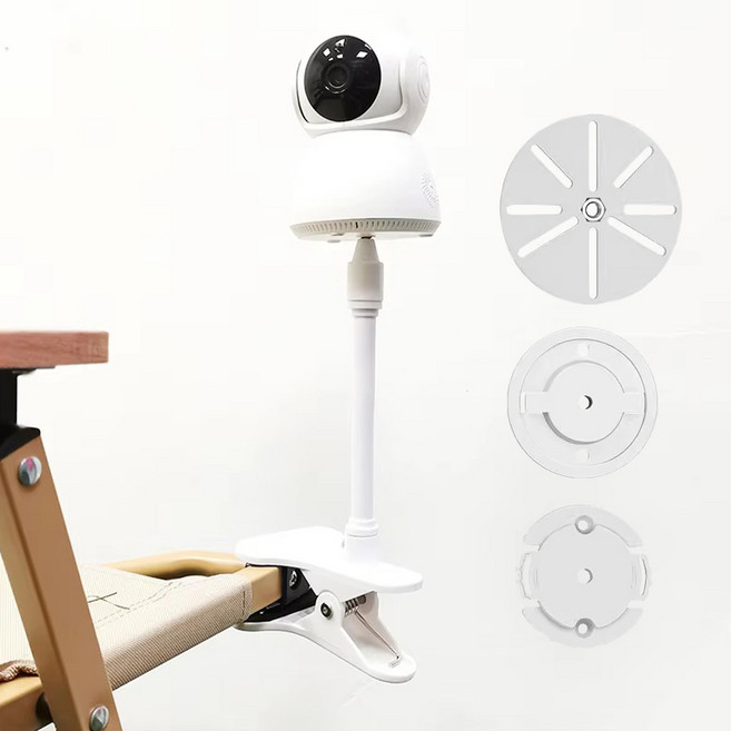 비상 자바라 집게형 무타공 각도조절 홈캠 CCTV 거치대, 1개