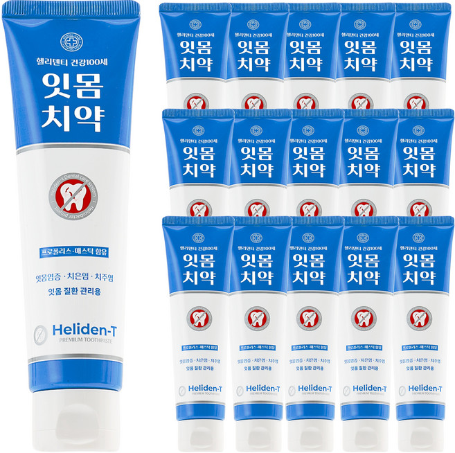 헬리덴티 프리미엄 잇몸치약, 15개, 120g