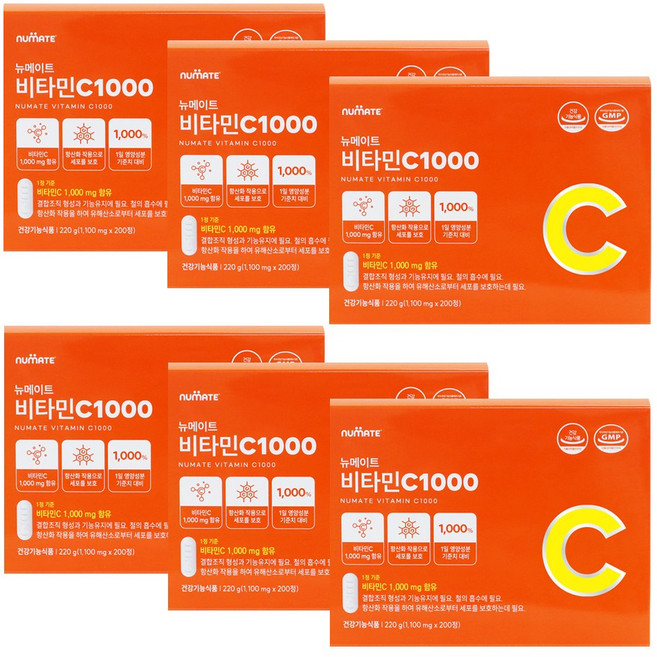 뉴메이트 비타민C 1000 1200정 (200정 x 6박스), 200정, 6개