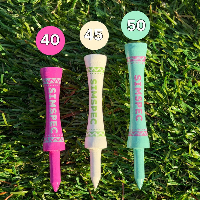 심스펙 대나무 골프티 높이고정 40mm 45mm 50mm 나무티 51개입, 1박스, 민트핑크화이트그린