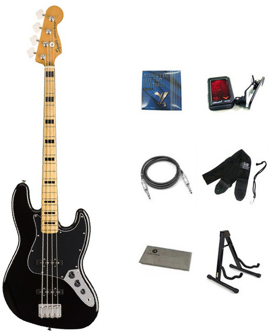 스콰이어 CLASSIC VIBE '70s Jazz Bass MN BLK 베이스 기타, 1개, BLACK, 클래식바이브