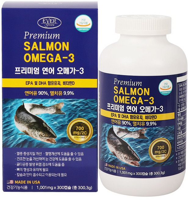 에버그린 프리미엄 연어오메가3, 300정, 1개