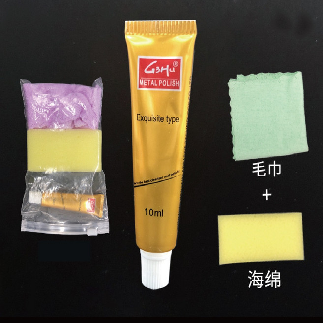浴室清潔膏 金屬拋光 浴室清潔 家用清潔劑, 1個, 10g條裝+海綿+纖維布