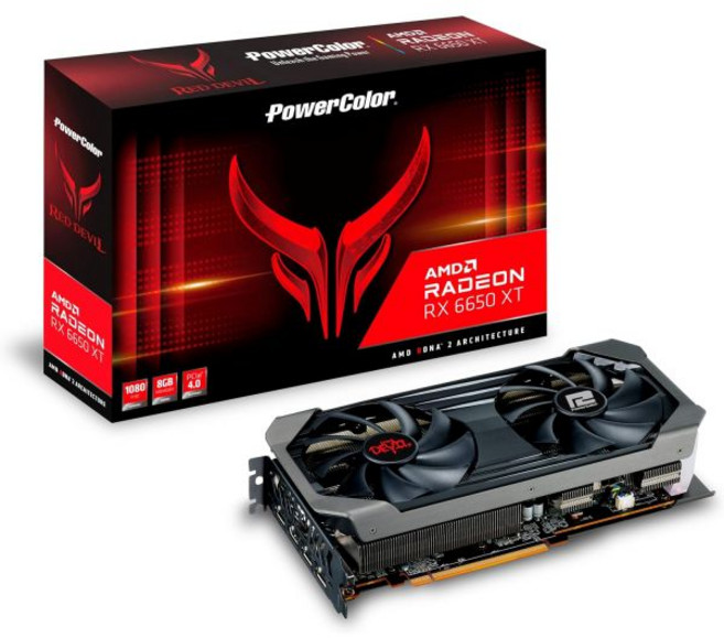 그래픽카드 게이밍 8GB GDDR6 메모리가 탑재된 파워컬러 레드 데빌 AMD 라데온 RX 6650 XT 그래픽 카드, 1개