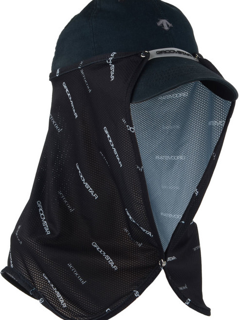 지원군몰 국산 에어로쿨 메쉬 모자 부착형 얼굴 자외선차단 햇빛가리개, 검정, 1개