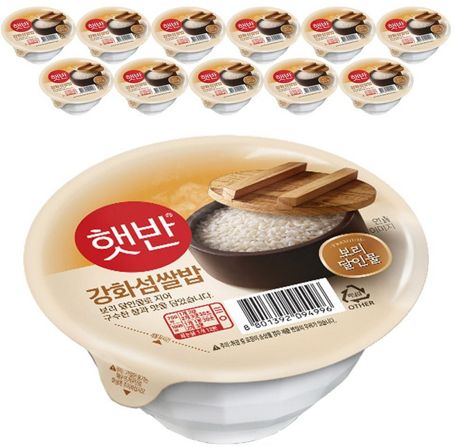 HOOT CJ 햇반 강화섬 쌀밥 200gx12입, 200g