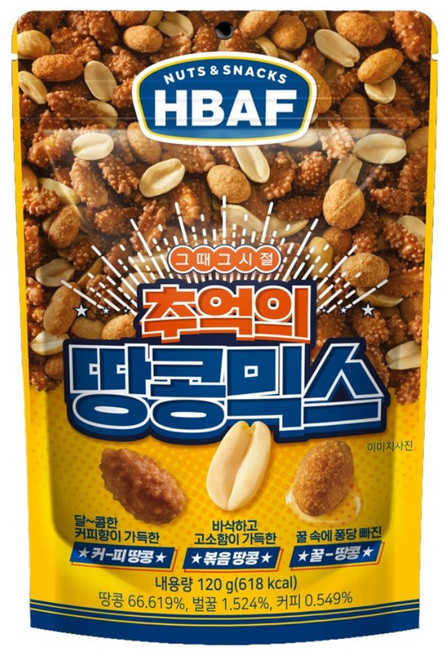 추억의 땅콩믹스, 120g, 7개