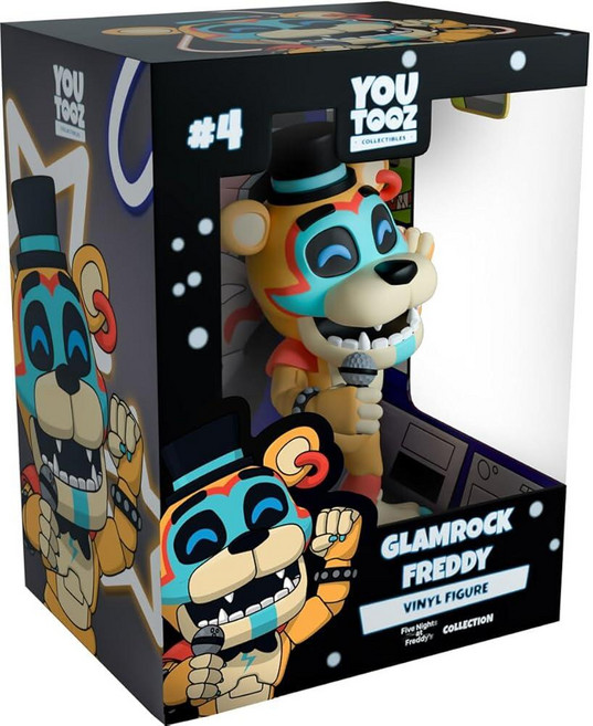 Youtooz FNAF Glamrock Freddy 11.9cm(4.7인치) 글램록 프레디 비닐 피규어 Five Nights at Freddys 컬렉션 수집용 399590, Youtooz FNAF Glamrock Freddy 1