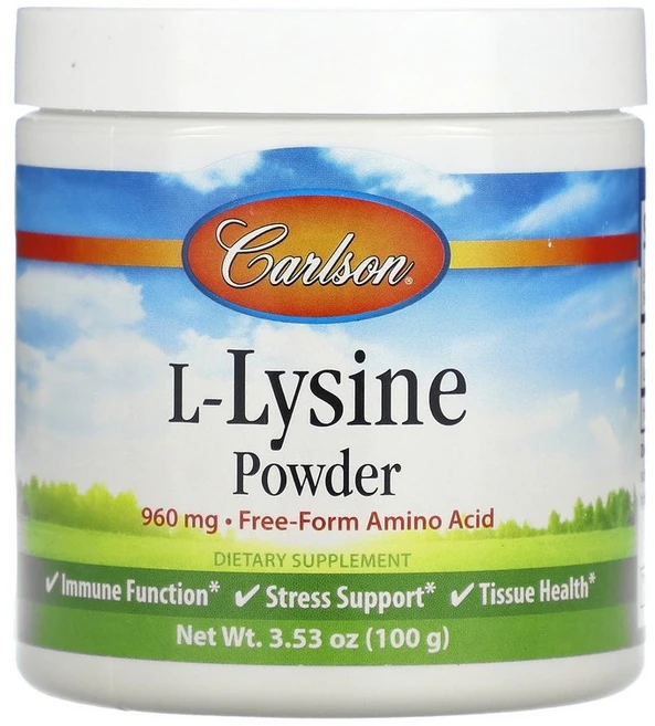 Carlson L-Lysine Powder 칼슨 L 라이신 파우더 960mg 100g, 1개 - 쿠팡