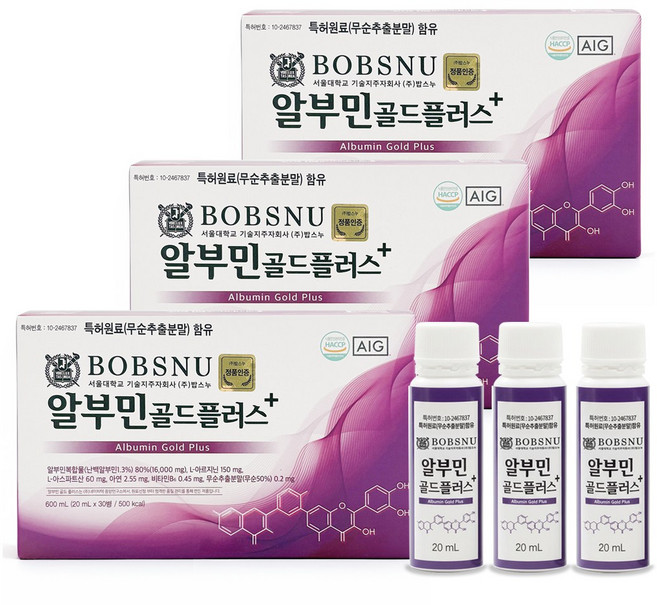 서울대밥스누 알부민 골드 플러스, 600ml, 3개