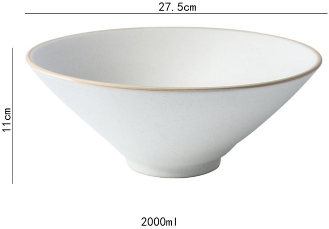 초 대형 일식 면그릇 도자기 라멘 라면 그릇 큰 라멘기 국수 업소용 냉면기, 11인치 크림