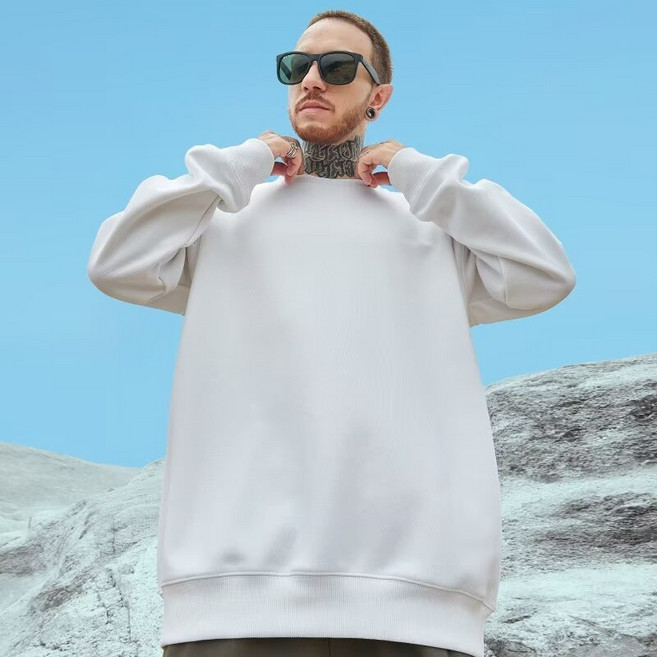 歐北潮流 素面韓版大學T 圓領衛衣 大尺碼