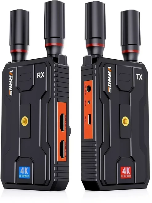 400M 5G 4K Pro 무선 HDMI 연장기 듀얼 비디오 송수신기 배터리 지원 오디오 카메라 노트북 PC-TV 모니터, 01 1 TX  and 1 RX