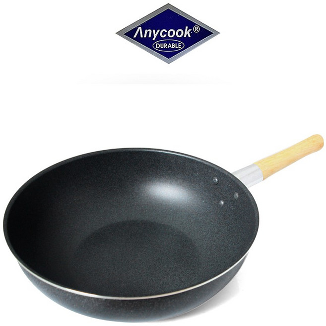 애니쿡 코팅 중국팬 6SIZE 30 32 34 36 38 40 중화팬 중식팬 건우 궁중팬 튀김팬, 1개