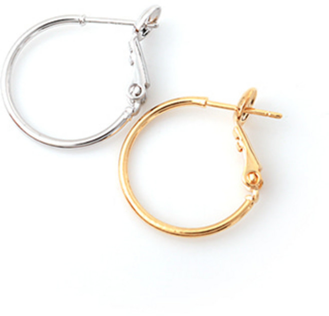 비즈아이 [8-605-05]은침귀걸이 실버침원터치링 20mm 1쌍(2개)