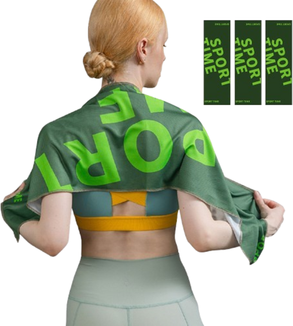 헨센 스포츠타임 피트니스 타올, 딥그린, 3개